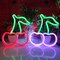 Summer Cherry Neon Sign, USB or 3-AA Battery Powered Neon Light, LED Table Decoration, Bedroom Wall Decoration, Birthday Gift, Wedding Supplies Business Gift (Green+Pink)